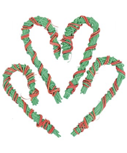 Christmas Candy Cane Shaped Parrot Foot Toys - Pack of 4